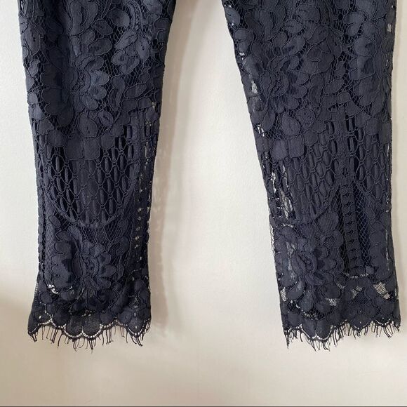 WAYF-BLACK Rennes Lace High Rise Cropped Pants (Size:XL) - Picture 4 of 13